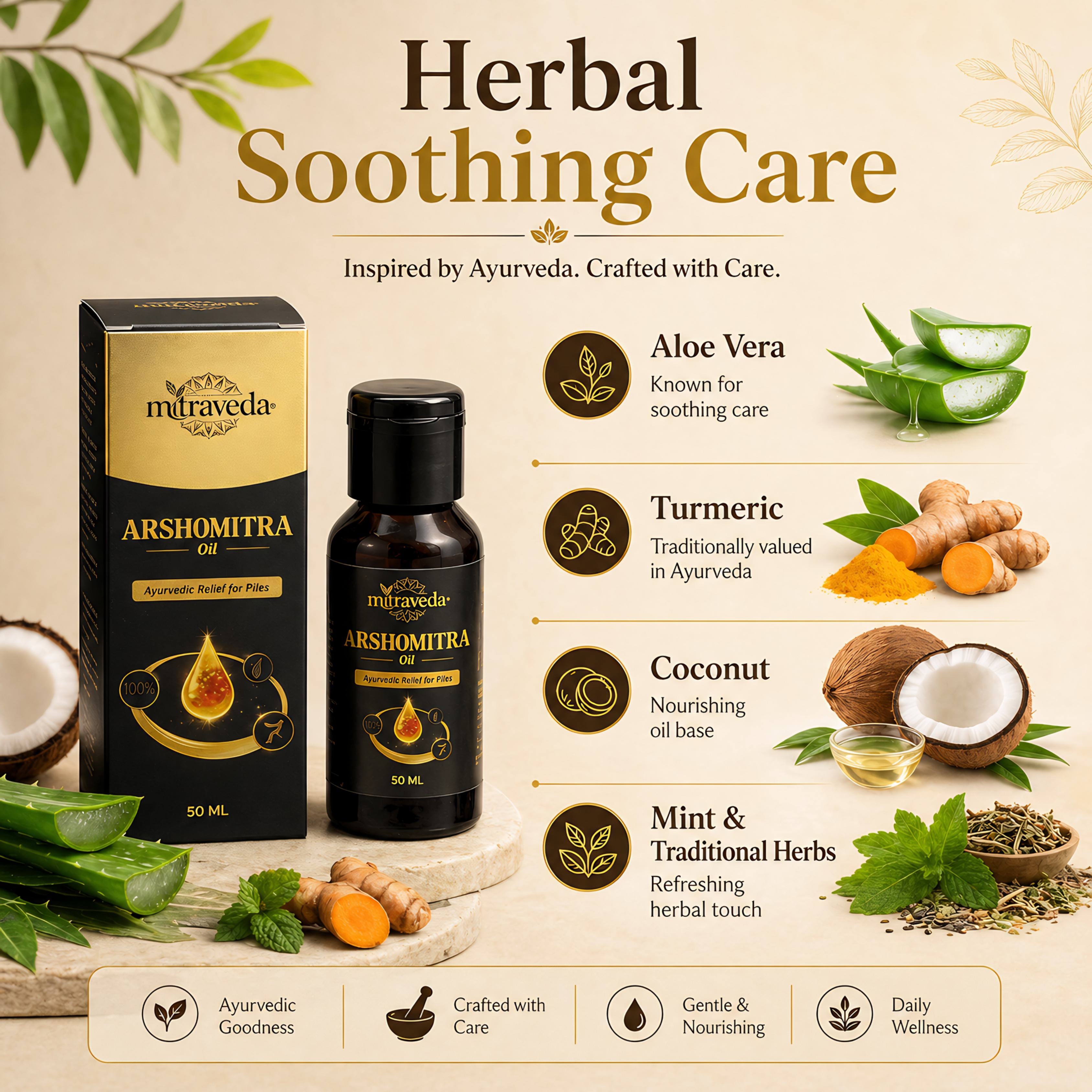 Arshomitra Oil – Helps manage pain, bleeding, and itching