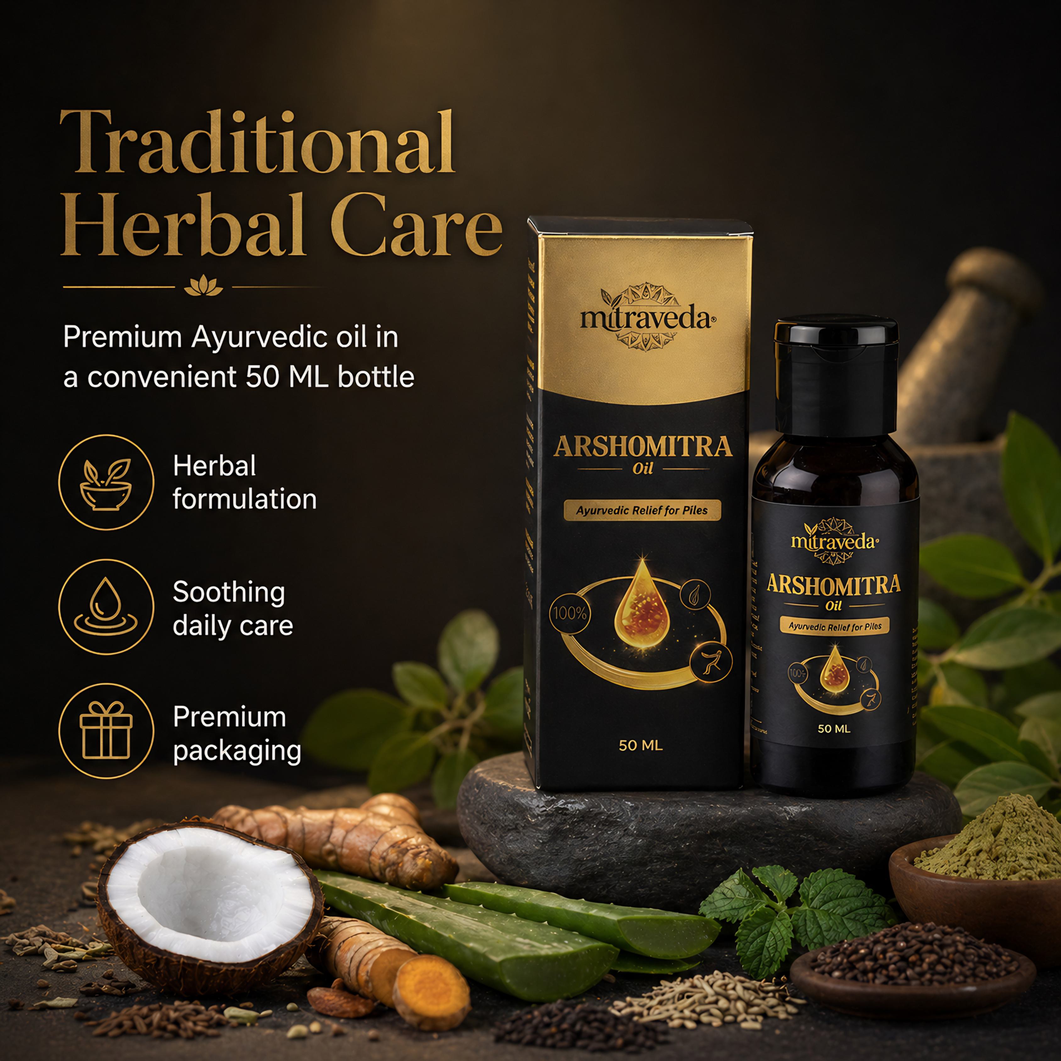 Arshomitra Oil – Helps manage pain, bleeding, and itching