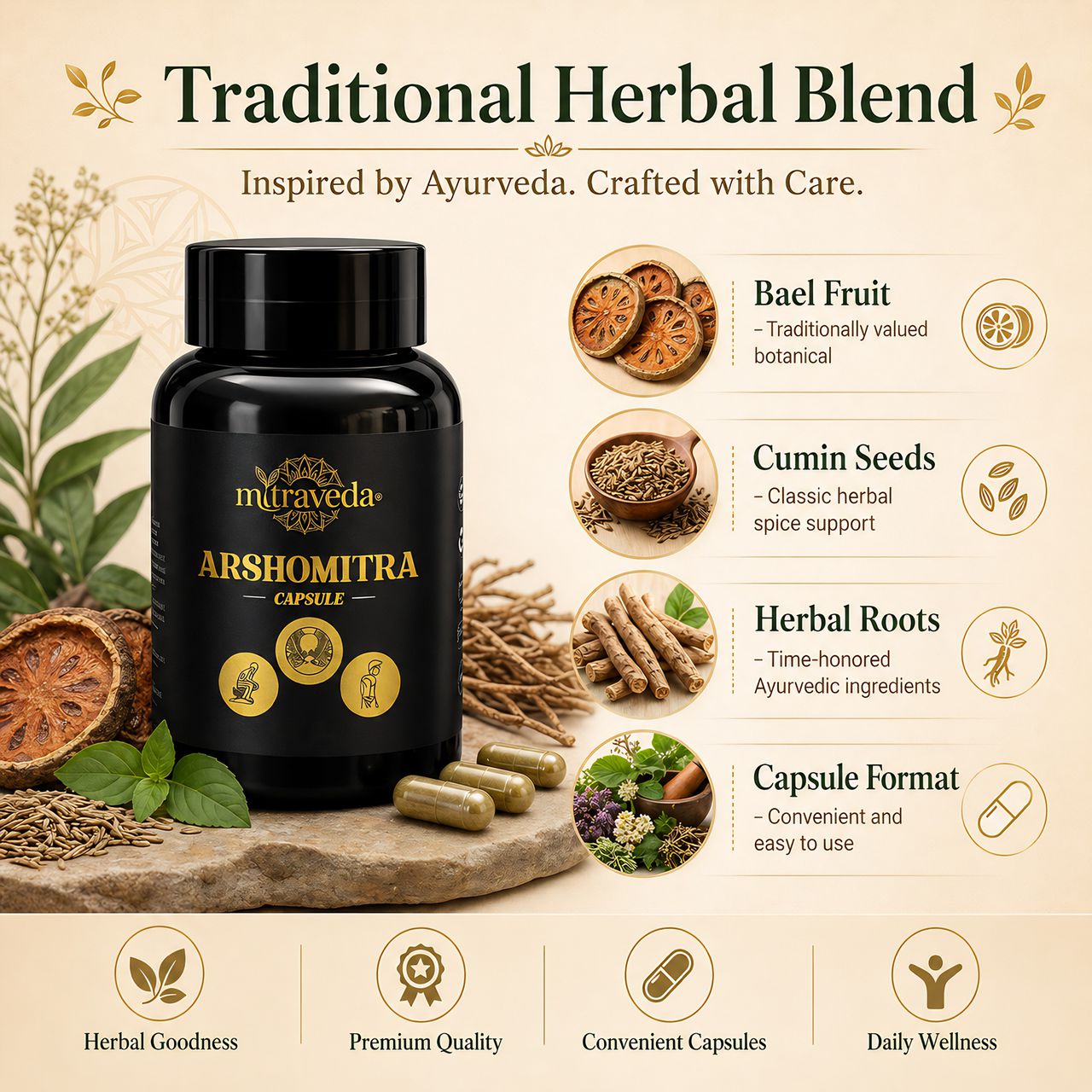 Arshomitra Capsules (30 Capsules) – Ayurvedic remedy for piles & hemorrhoids