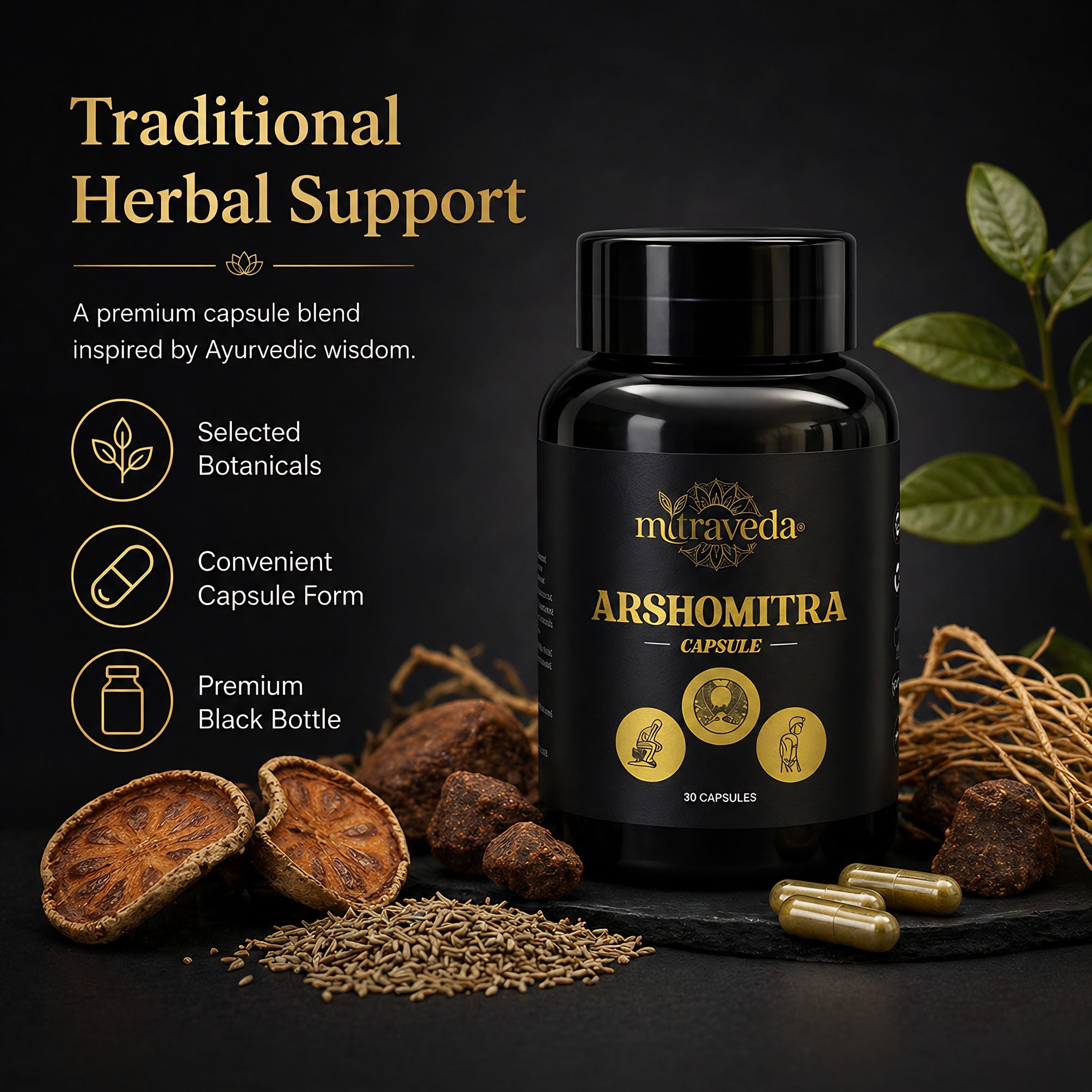 Arshomitra Capsules (30 Capsules) – Ayurvedic remedy for piles & hemorrhoids